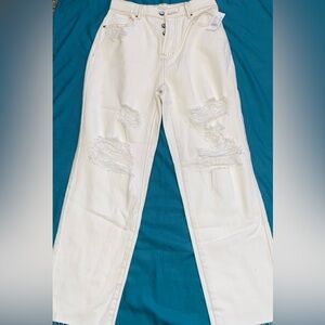 NWT PacSun Womens Jeans Size 26 high-rise straight leg White Button closure.